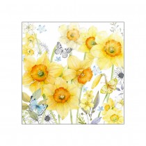 20 SERVIETTES PAPIER JONQUILLES 33CM