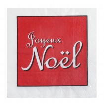 20 SERVIETTES PAPIER JOYEUX NOËL 33CM ROUGE