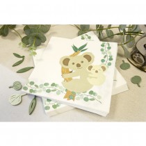 20 SERVIETTES PAPIER KOALA EUCALYPTUS 33CM