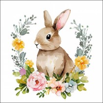 20 SERVIETTES PAPIER LAPIN PORTRAIT 33CM