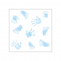 20 SERVIETTES PAPIER MAINS PIEDS BÉBÉ 33CM BLEU