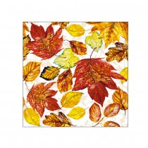 20 SERVIETTES PAPIER MIX FEUILLES D\'AUTOMNE 33CM