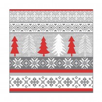 20 SERVIETTES PAPIER MOTIFS TRICOT SAPIN 33CM GRIS