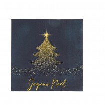 20 SERVIETTES PAPIER NOËL ÉTOILE 32.5CM BLEU
