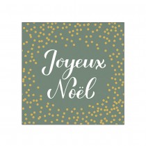 20 SERVIETTES PAPIER NOËL PASTILLES 33CM OR SAUGE