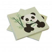 20 SERVIETTES PAPIER PANDA BAMBOU 33CM VERT