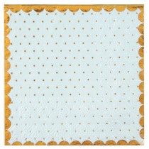 20 SERVIETTES PAPIER POIS OR 25CM BLEU