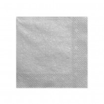 20 SERVIETTES PAPIER PREMIUM 33CM ARGENT MÉTAL
