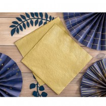 20 SERVIETTES PAPIER PREMIUM 40CM OR MÉTAL