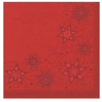 20 SERVIETTES PAPIER PREMIUM ÉTOILE 40CM ROUGE