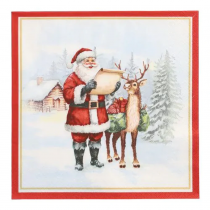 20 SERVIETTES PAPIER PREMIUM LETTRE PÈRE NOËL 40CM