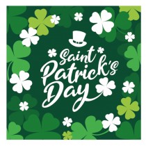 20 SERVIETTES PAPIER SHAMROCK ST PATRICK 33CM VERT