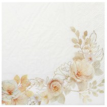 20 SERVIETTES PAPIER TENDRESSE FLEUR 33CM BLANC