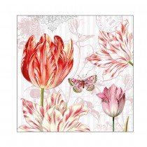 20 SERVIETTES PAPIER TULIPES CARTE POSTALE 33CM