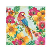 20 SERVIETTES PERROQUET TROPICAL 33 X 33