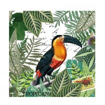 20 SERVIETTES TOUCAN RAMPHASTOS TROPICAL 33X33CM