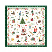 20 SERVIETTES UNIVERS DE NOËL 33X33CM VERT