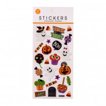 24 AUTOCOLLANTS MÉTALISÉS PAILLETTES HALLOWEEN