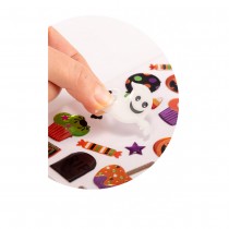 24 AUTOCOLLANTS MÉTALISÉS PAILLETTES HALLOWEEN