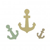 24 CONFETTIS BOIS ANCRE MARITIME