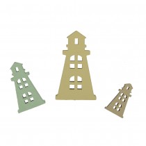 24 CONFETTIS BOIS PHARE MARITIME