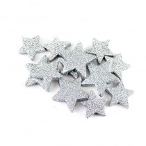 24 ÉTOILES PAILLETÉES ARGENT 4/5 CM