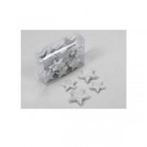 24 ÉTOILES PAILLETÉES ARGENT 4/5 CM