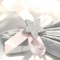 24 ÉTOILES PAILLETÉES ARGENT 4/5 CM