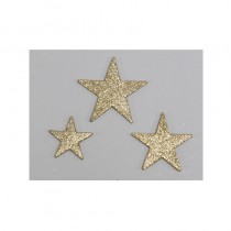 24 ÉTOILES PAILLETÉES DORÉES