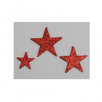 24 ÉTOILES PAILLETÉES ROUGES