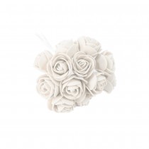 24 FLEURS DÉCO ROSETTE MOUSSE 11X2CM BLANC