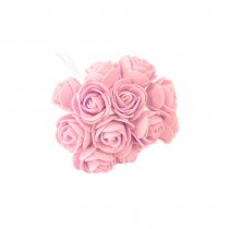 24 FLEURS DÉCO ROSETTE MOUSSE 11X2CM ROSE