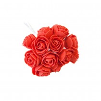 24 FLEURS DÉCO ROSETTE MOUSSE 11X2CM ROUGE