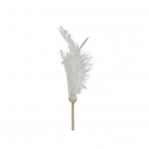 24 PLUMES VOLAILLE DÉCORATIVES SUR TIGE 9CM BLANC