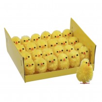 24 POUSSINS DÉCORATIFS 3CM JAUNE