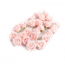 24 ROSES EN MOUSSE SUR TIGE 4X8CM ROSE