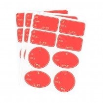 24 STICKERS CADEAUX NOËL TRADITION 6.5-7CM ROUGE