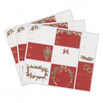 24 STICKERS CADEAUX THÈME COURONNE NOËL 3.8-7CM