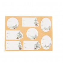 24 STICKERS CADEAUX THÈME NEIGE NOËL 4-7CM