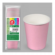 24 VERRES EN CARTON BIODÉGRADABLES - ROSE