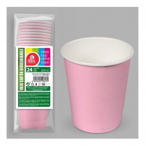 24 VERRES EN CARTON BIODÉGRADABLES - ROSE