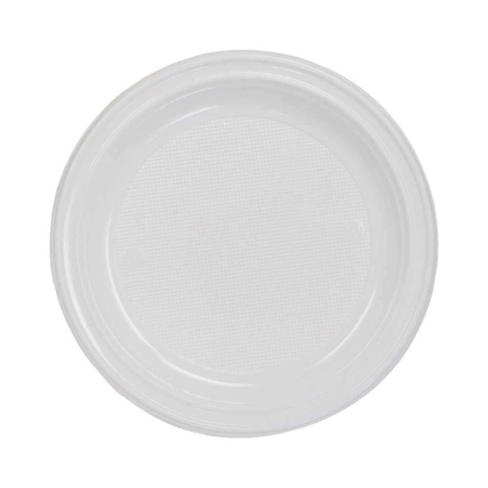 25 ASSIETTES PLASTIQUE RÉUTILISABLE 25CM BLANC