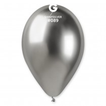 25 BALLONS LATEX BIO SHINY 33CM ARGENT