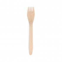 25 FOURCHETTES BOIS BIODÉGRADABLE 16CM NATUREL