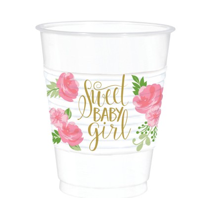 25 GOBELETS SWEET BABY FLORAL 273ML