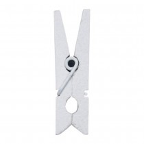 25 PINCES BOIS 3.5CM BLANC