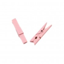 25 PINCES BOIS 3.5CM ROSE
