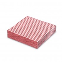 25 SERVIETTES PAPIER AIRLAID 40CM VICHY ROUGE