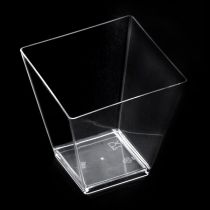 25 VERRINES PLASTIQUES CARRÉES TRANSPARENTES