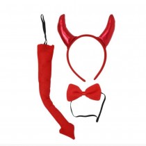 3 ACCESSOIRES DÉGUISEMENT DÉMON ROUGE ÉLÉGANT